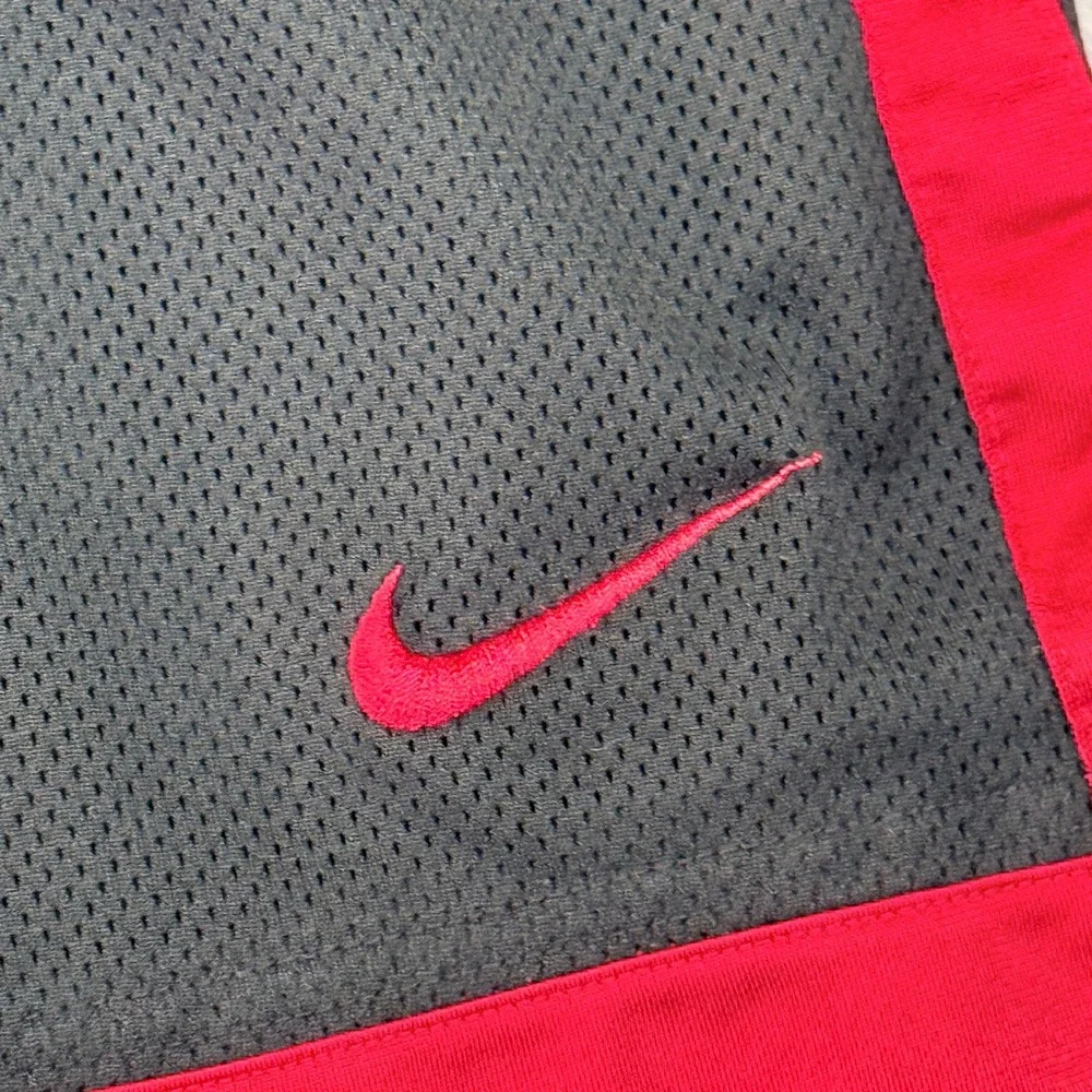 Nike Basketball Shorts Mens Large Black Red Mesh Athletic Gym Pockets Drawstring